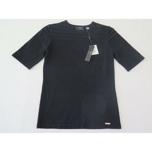 T Tahari Women's Top Sz X-Small / Black Knit Elbow Length SS Shirt $70+